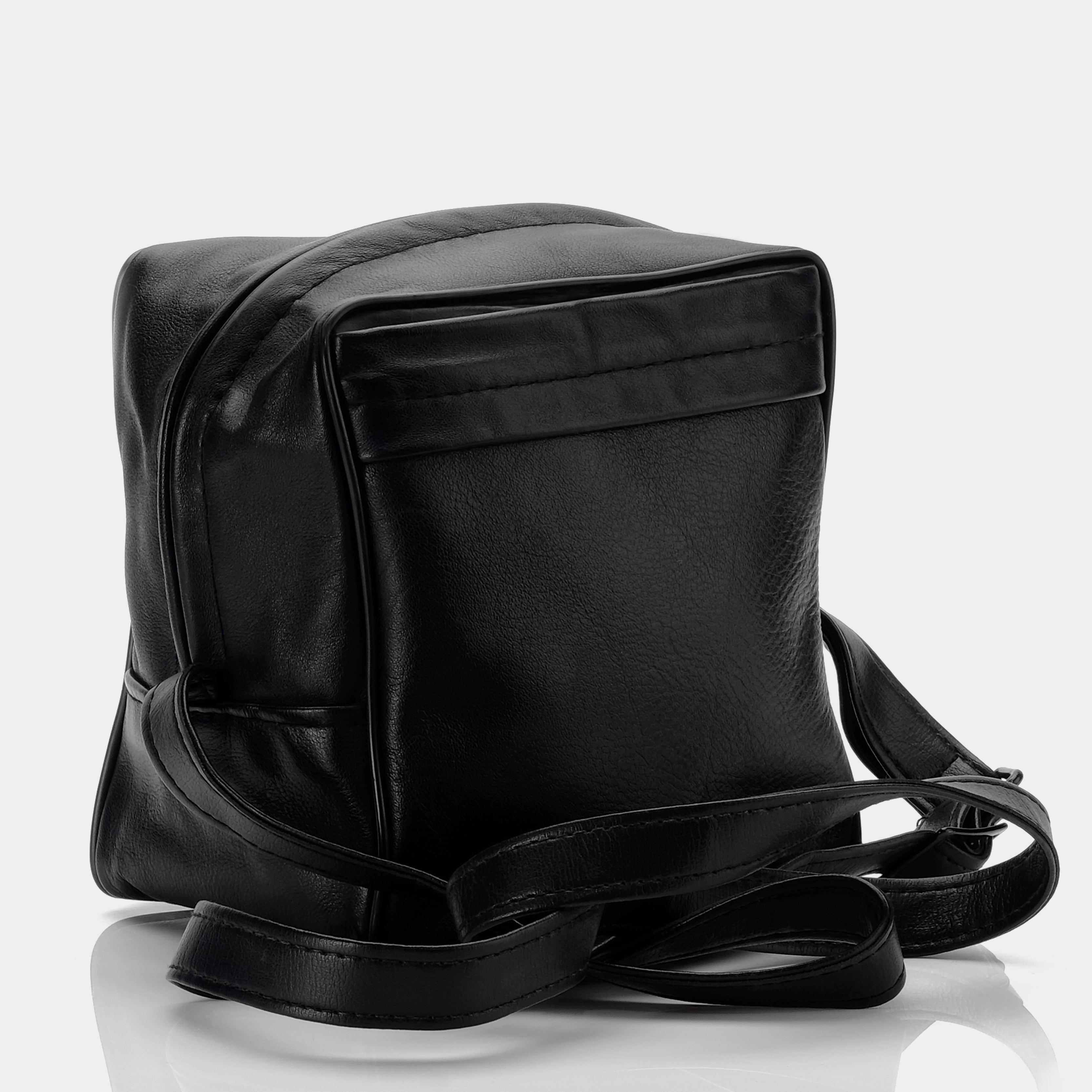 Black Pleather Instant Camera Bag