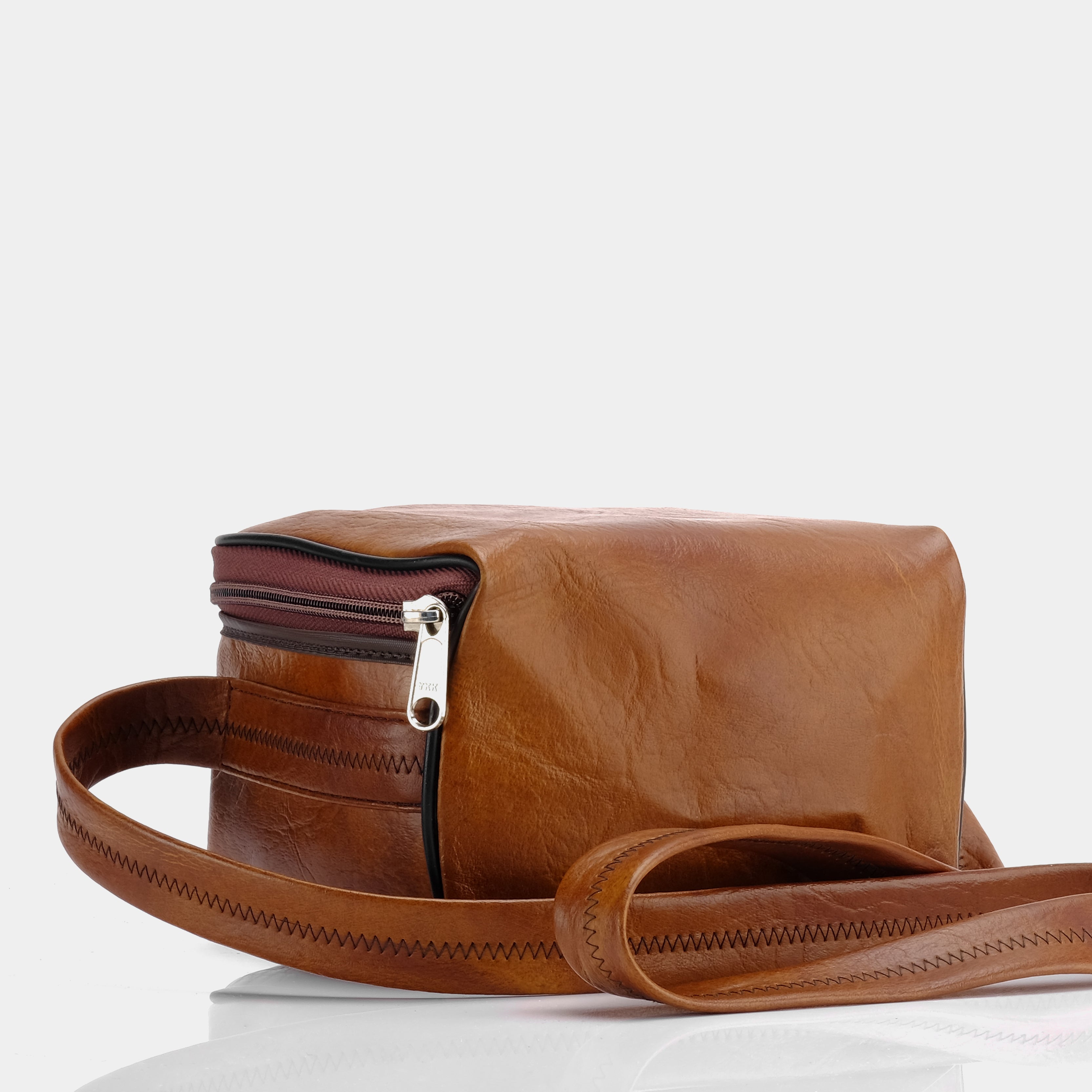 Square Brown Pleather Instant Camera Bag