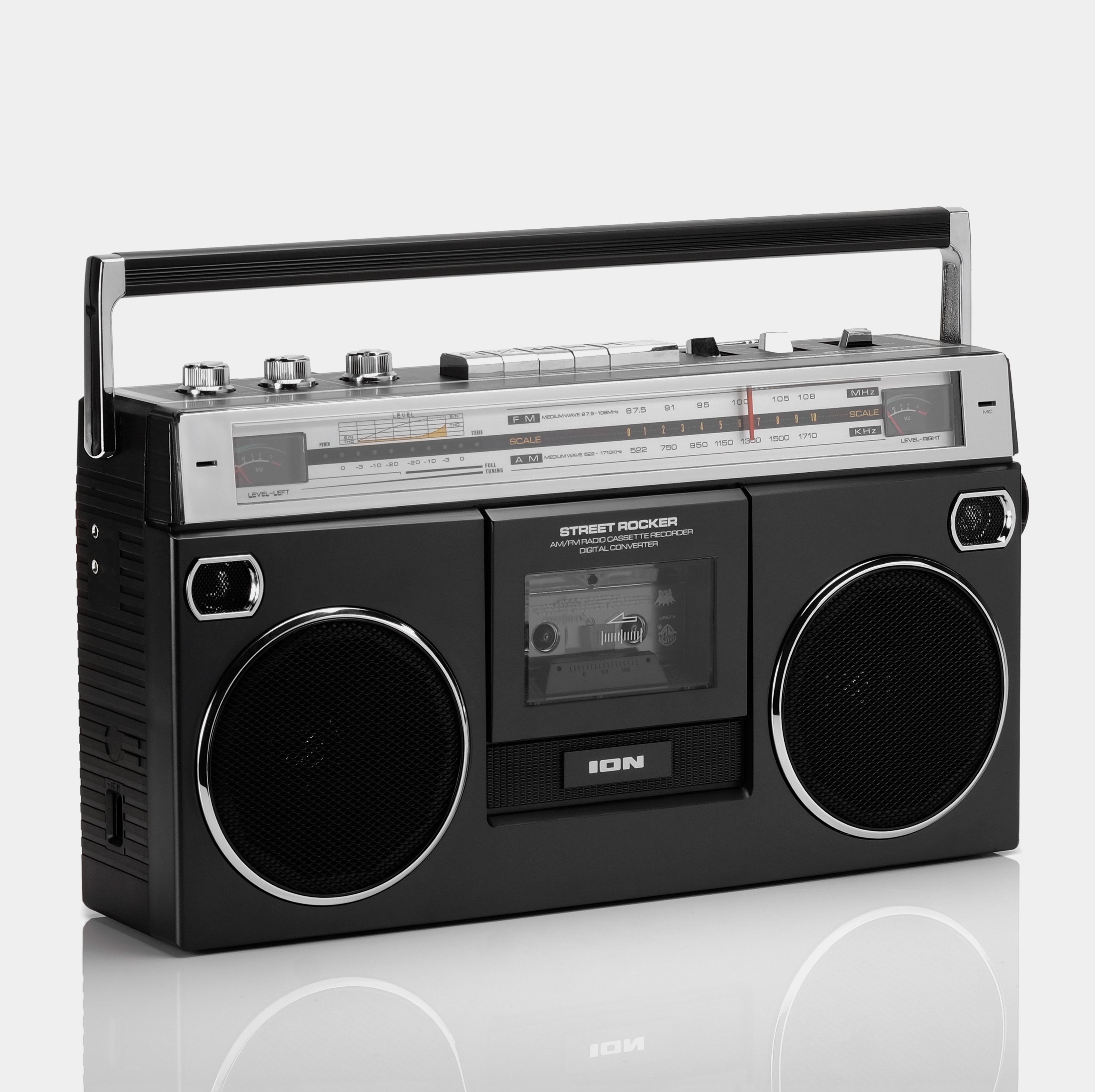 ION Street Rocker Bluetooth AM/FM Boombox Cassette Player - Black