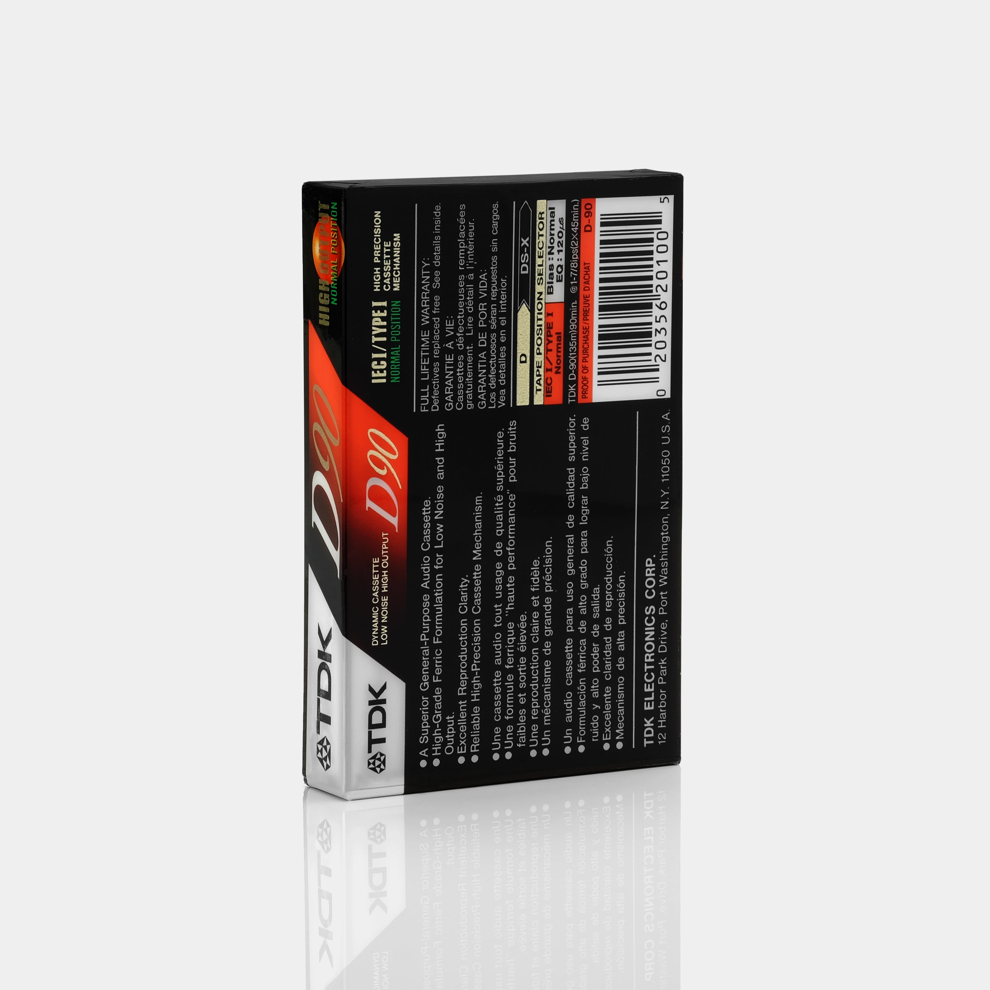 TDK D90 Type I 90 Min Blank Cassette Tape