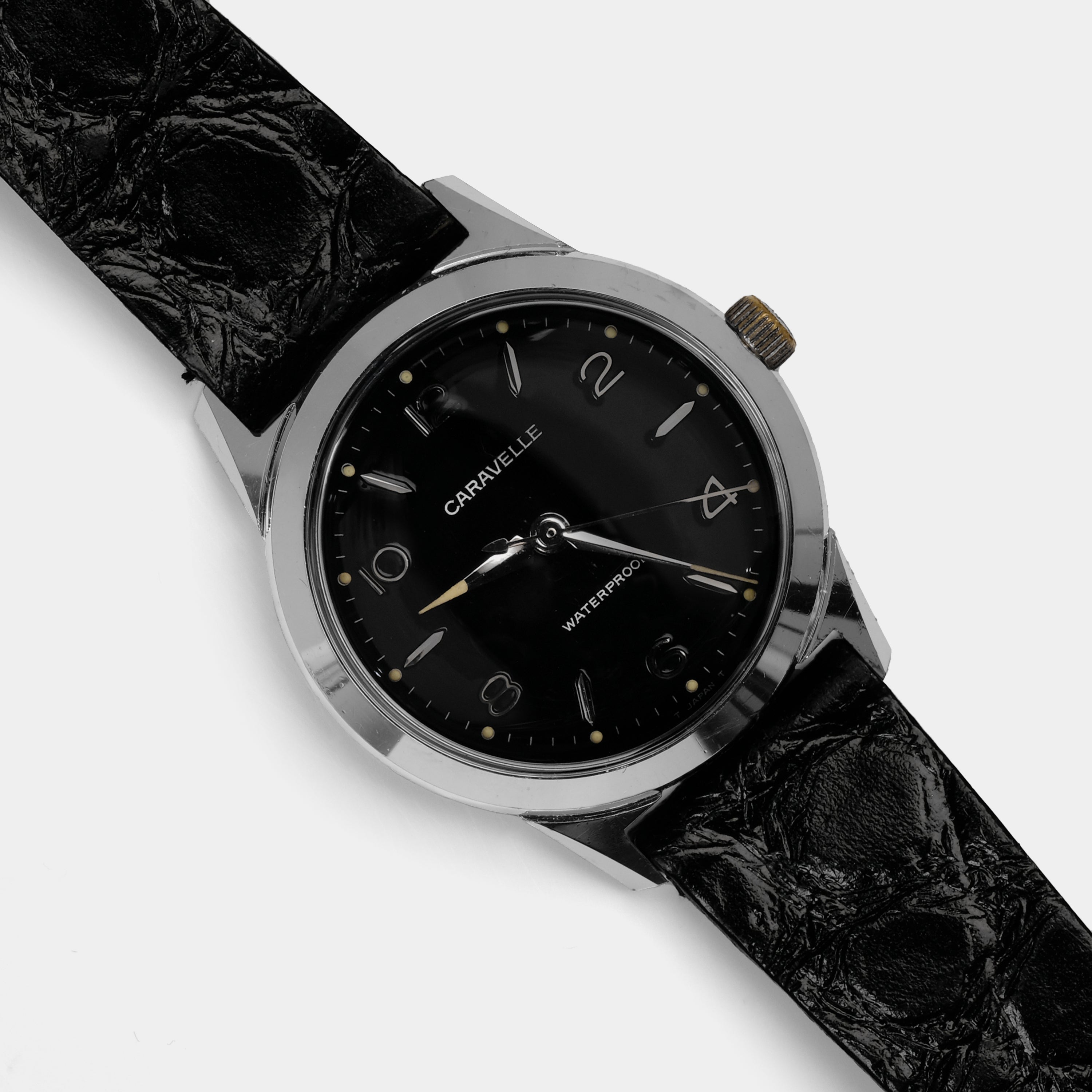 Caravelle Manual-Wind Black Dial 1967 Wristwatch