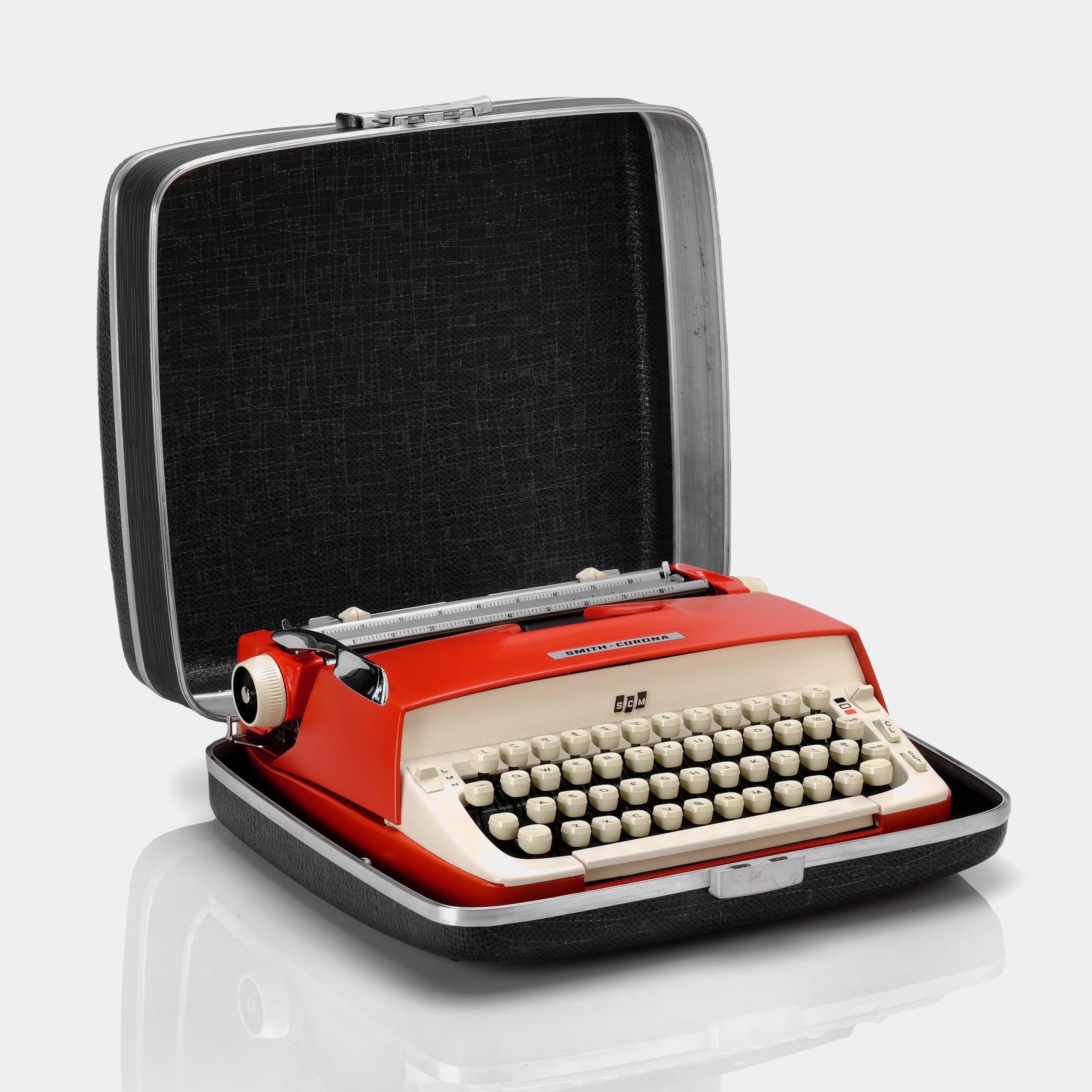 Smith-Corona Galaxie Red Manual Typewriter and Case