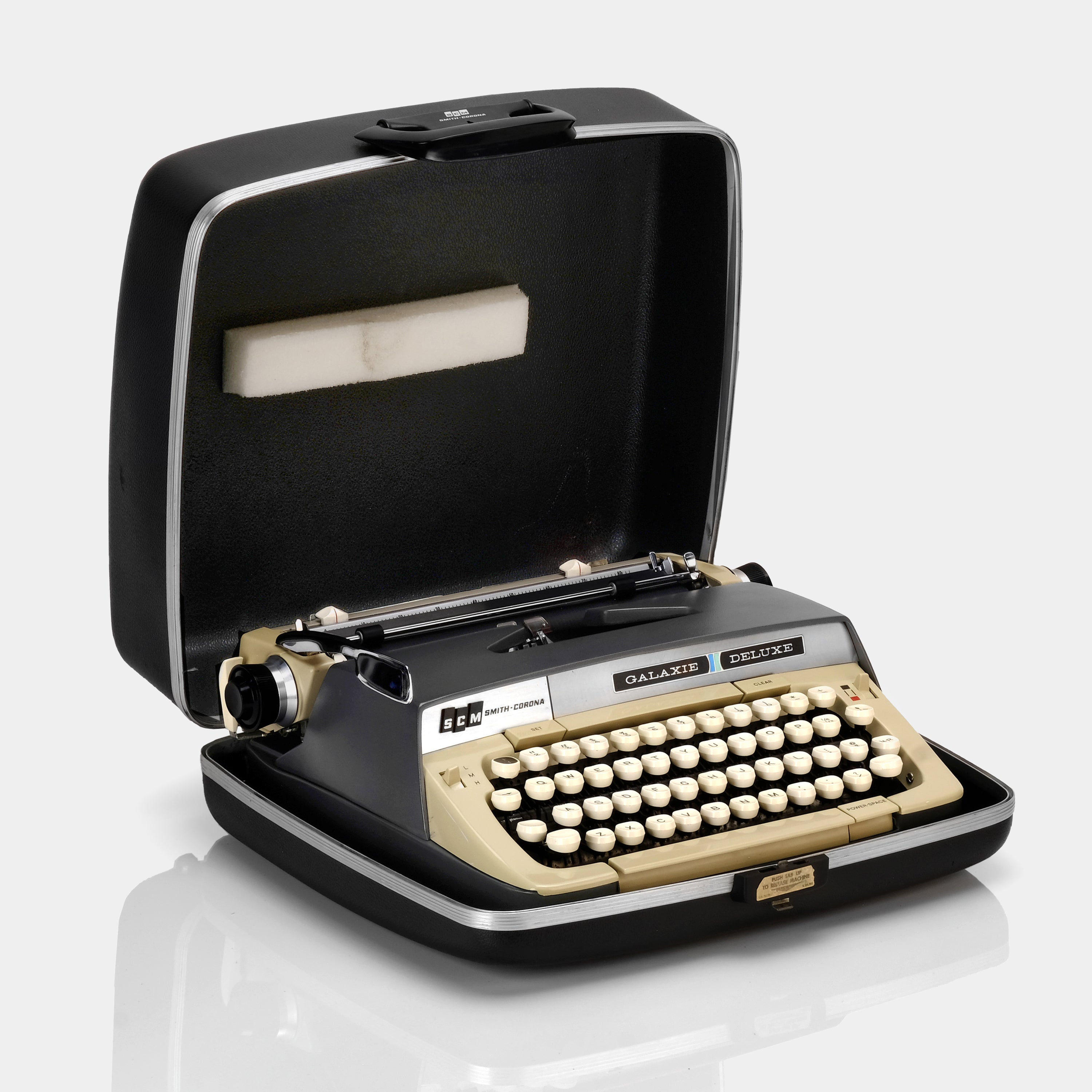 Smith-Corona Galaxie Deluxe Dark Grey Manual Typewriter and Case