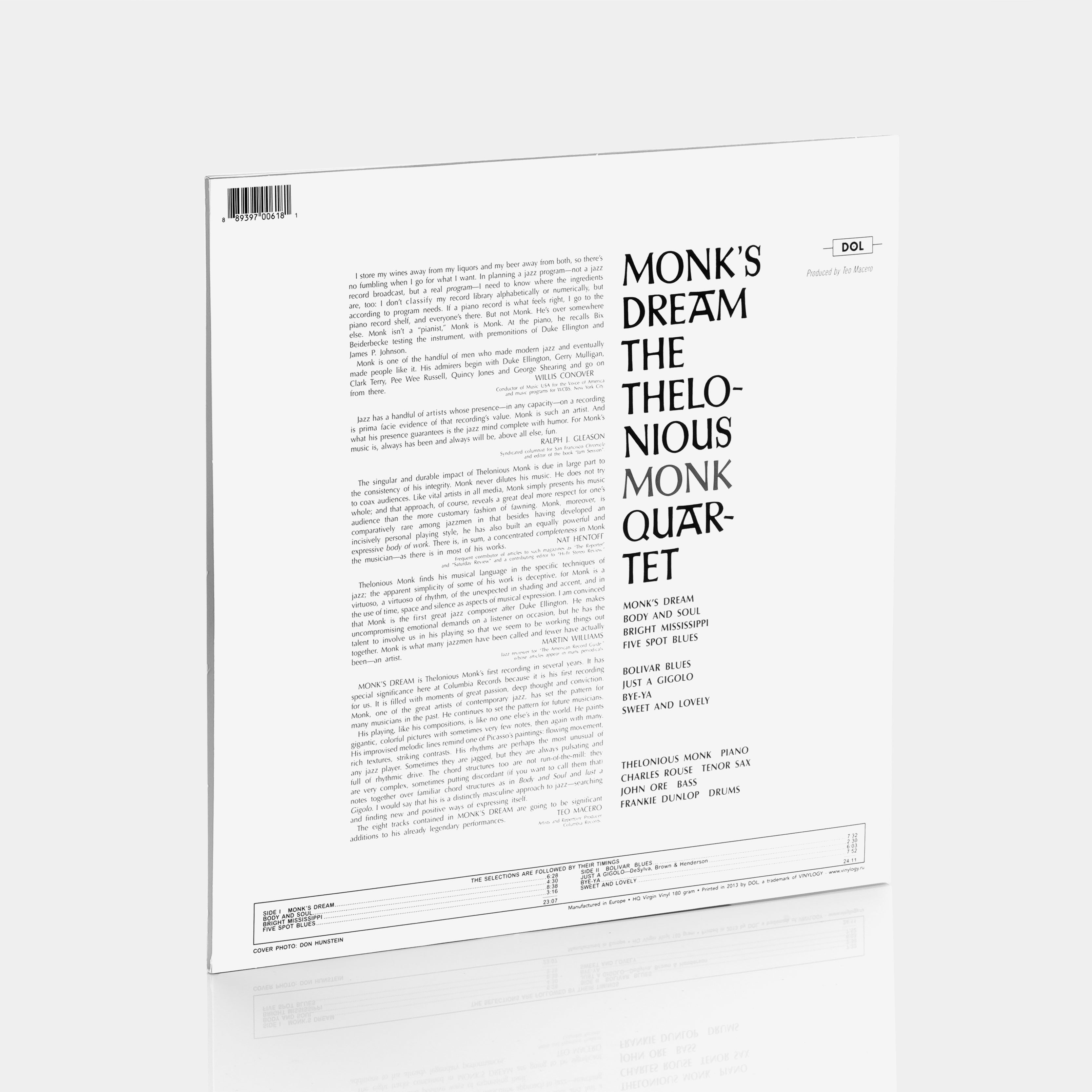 The Thelonious Monk Quartet - Monk's Dream LP Blue Vinyl Record