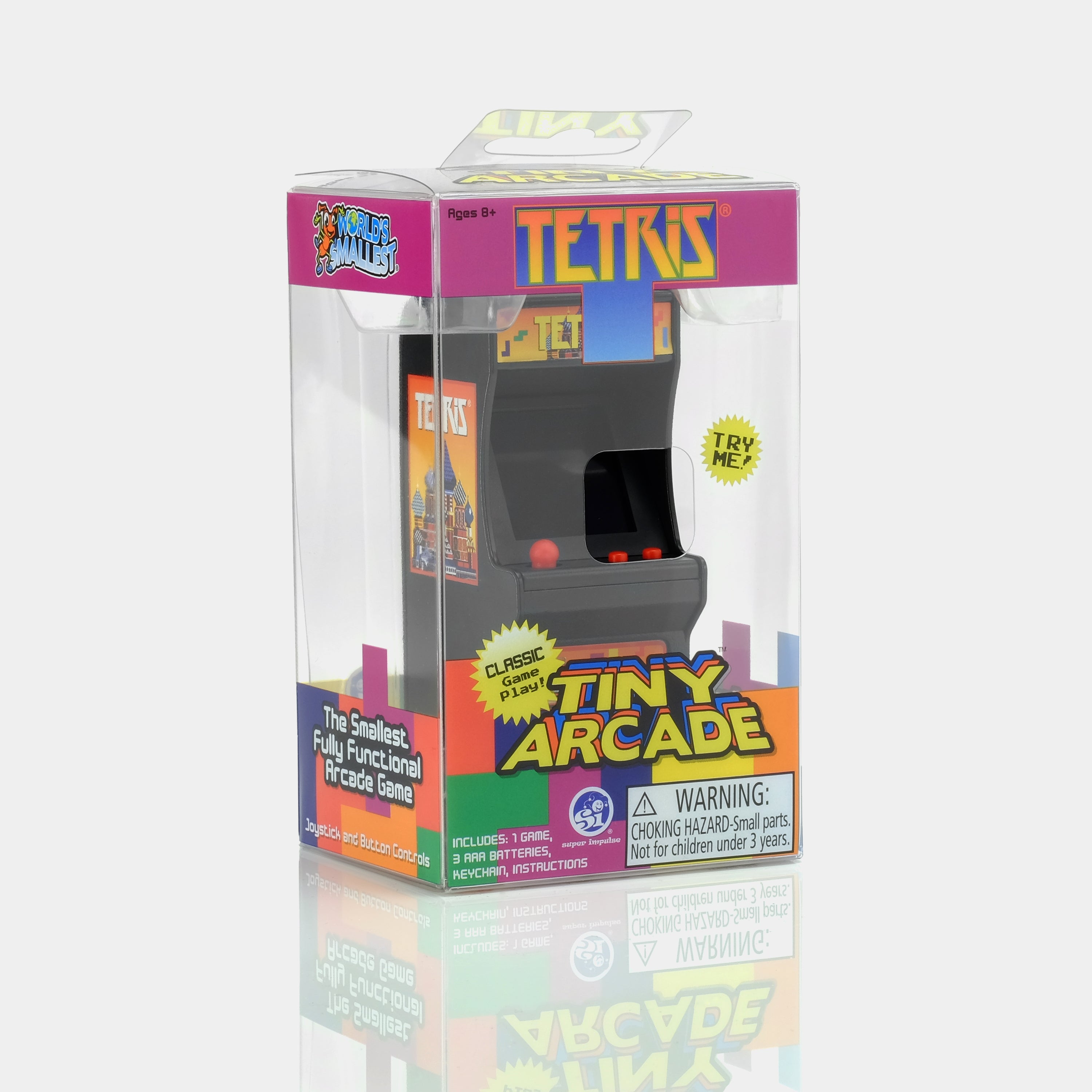 Tiny Arcade Tetris Game Keychain