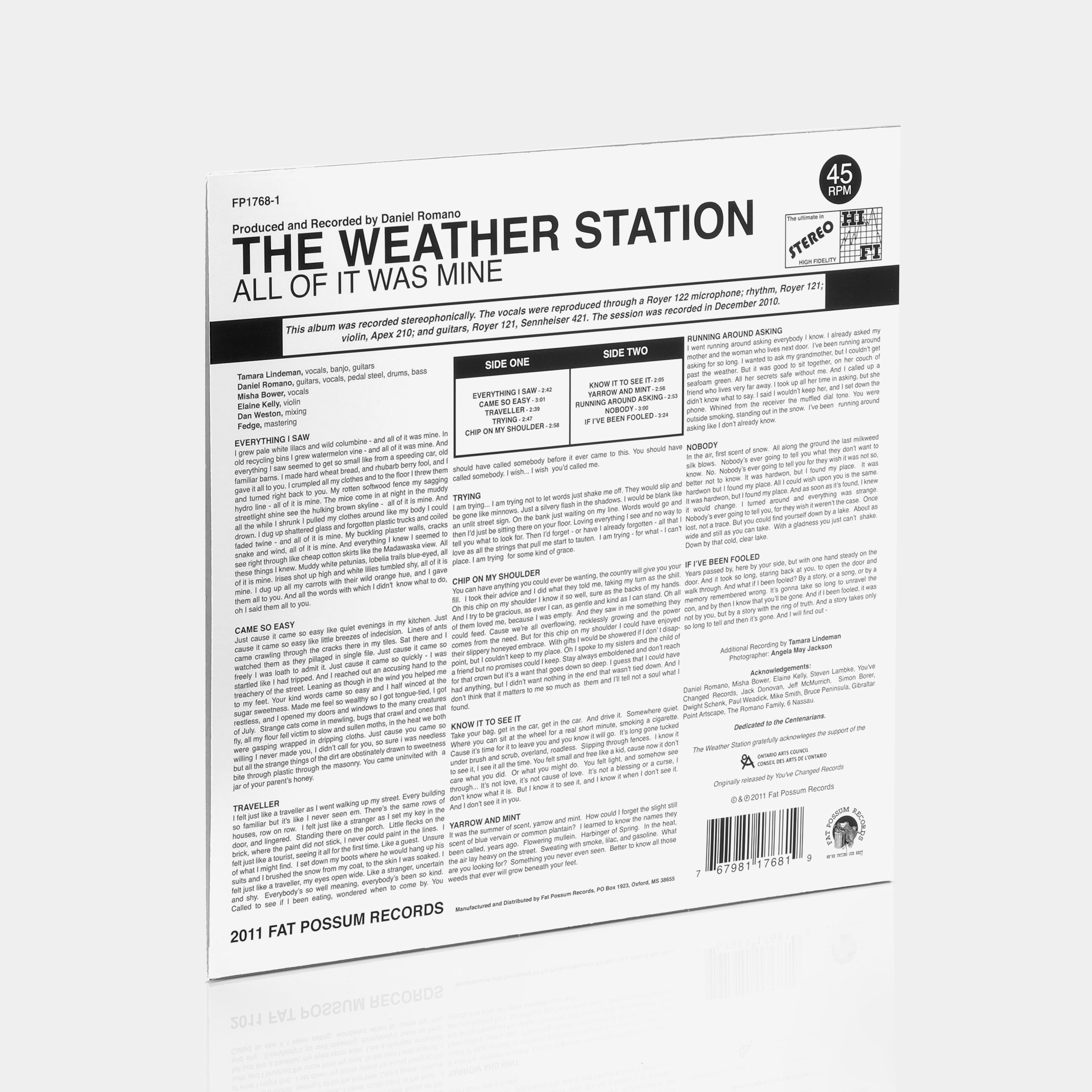 The Weather Station - All Of It Was Mine (Limited Edition Reissue) LP Bone Vinyl Record