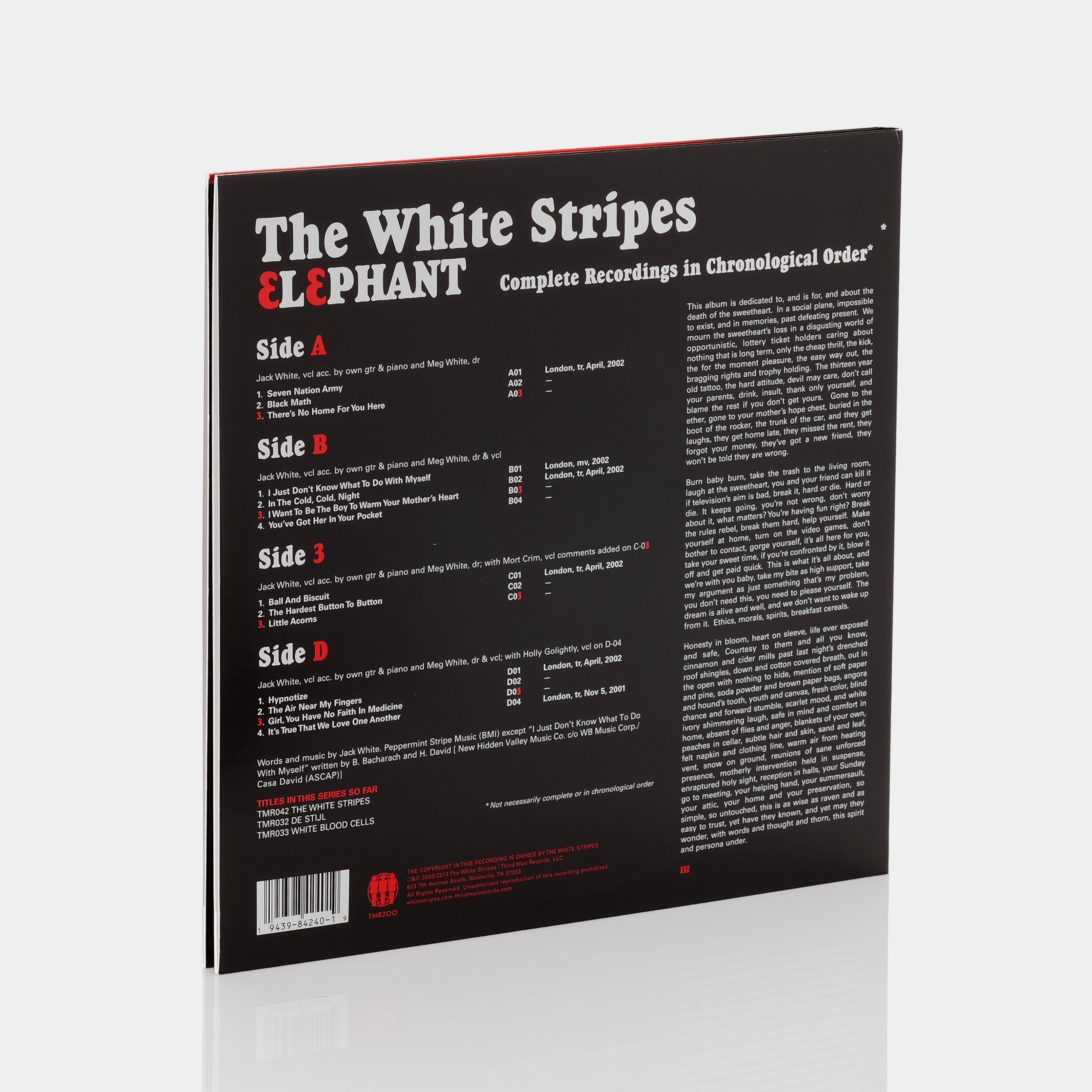 The White Stripes - Elephant 2xLP Vinyl Record