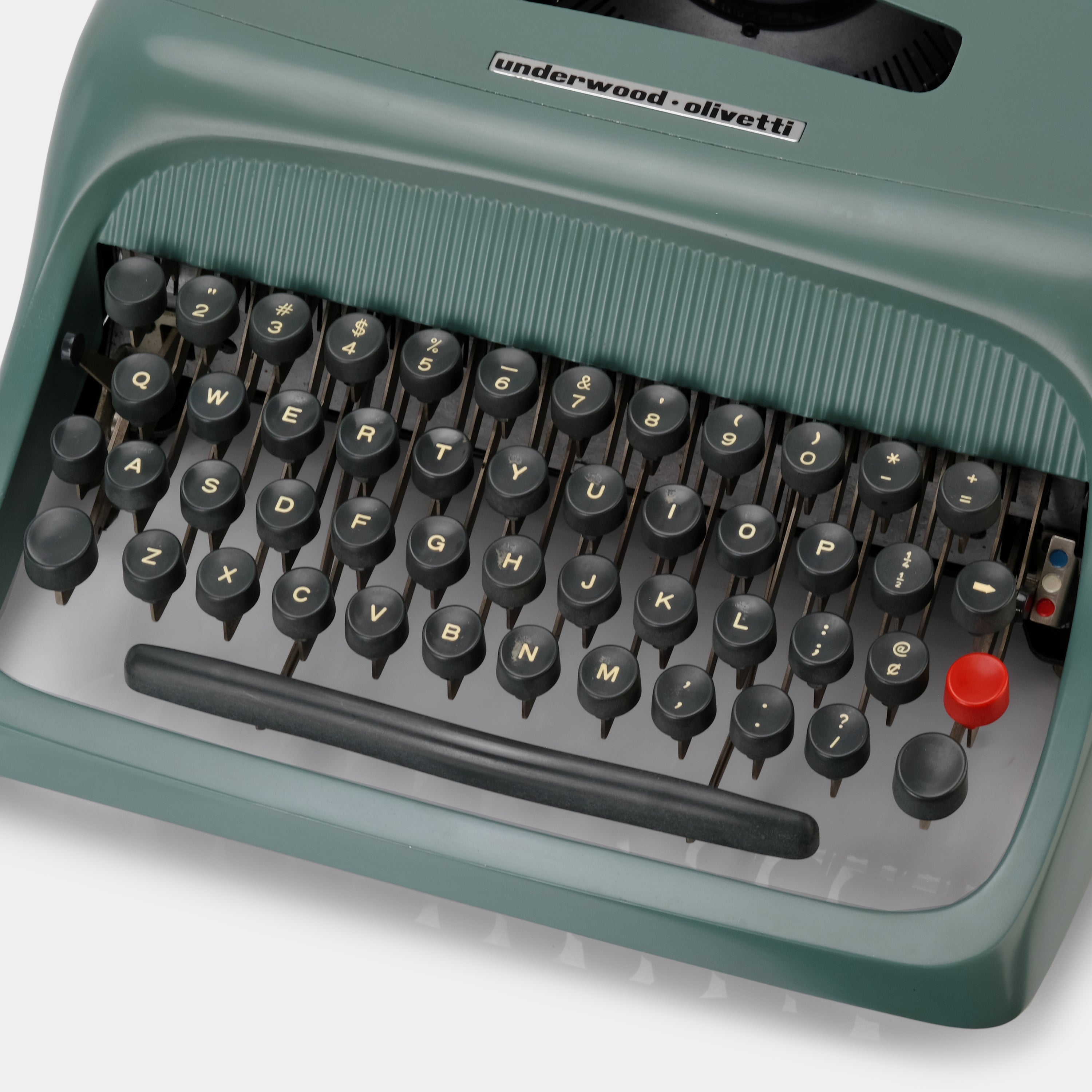 Underwood-Olivetti Studio 44 Dark Mint Green Manual Typewriter and Case
