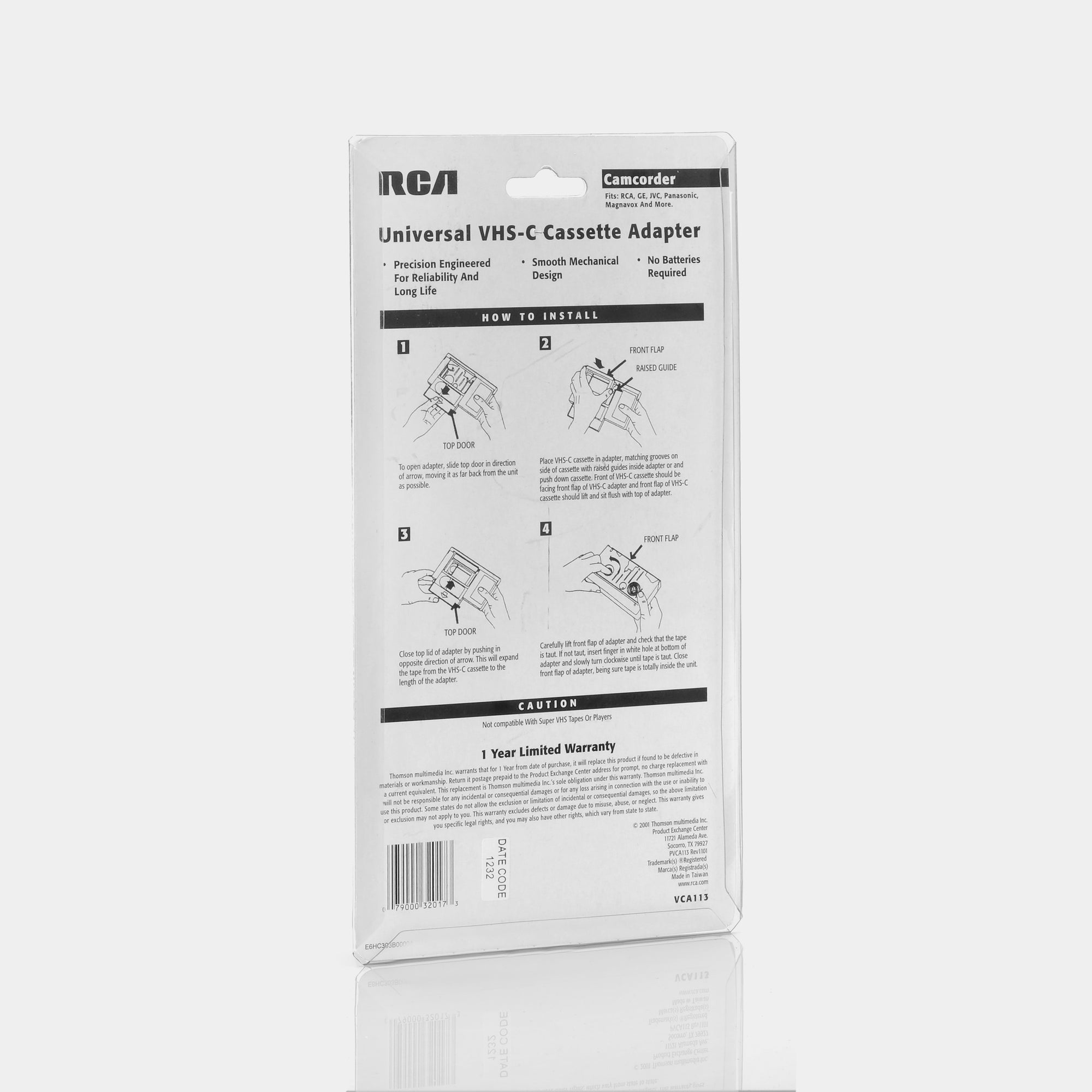 RCA Universal VHSC Cassette Adapter VCA113