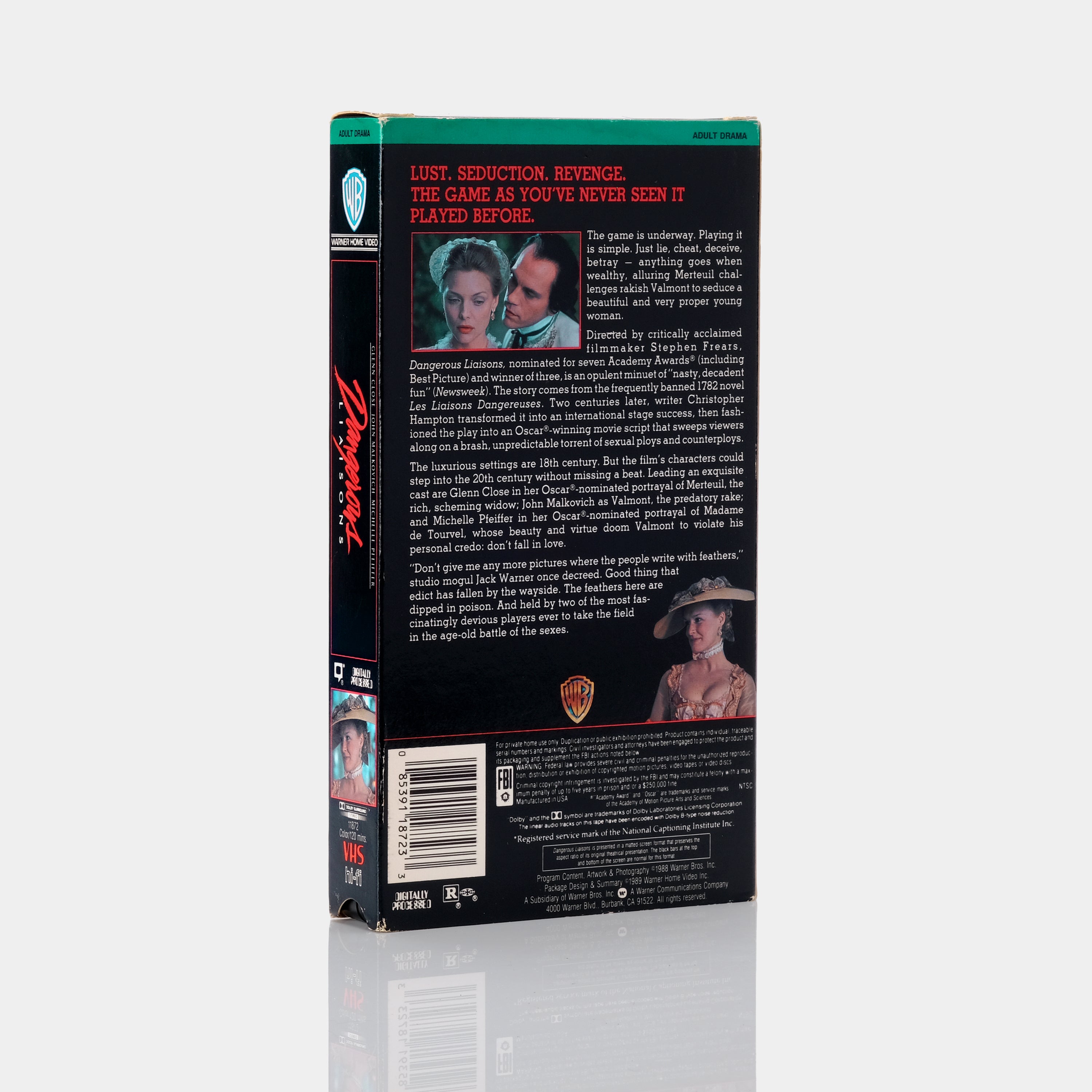 Dangerous Liaisons VHS Tape