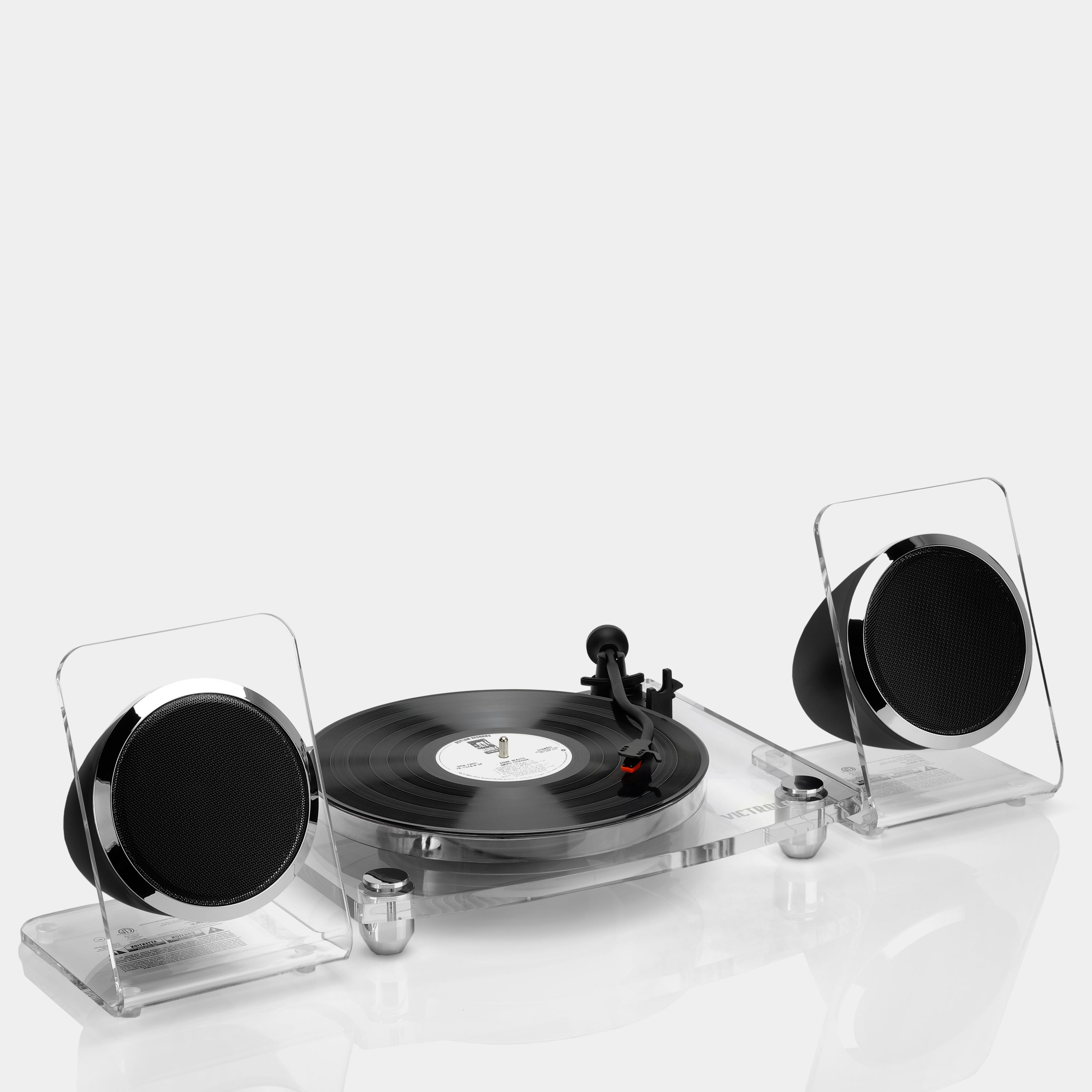 Victrola Acrylic Bluetooth Turntable and Wireless Speakers - Clear