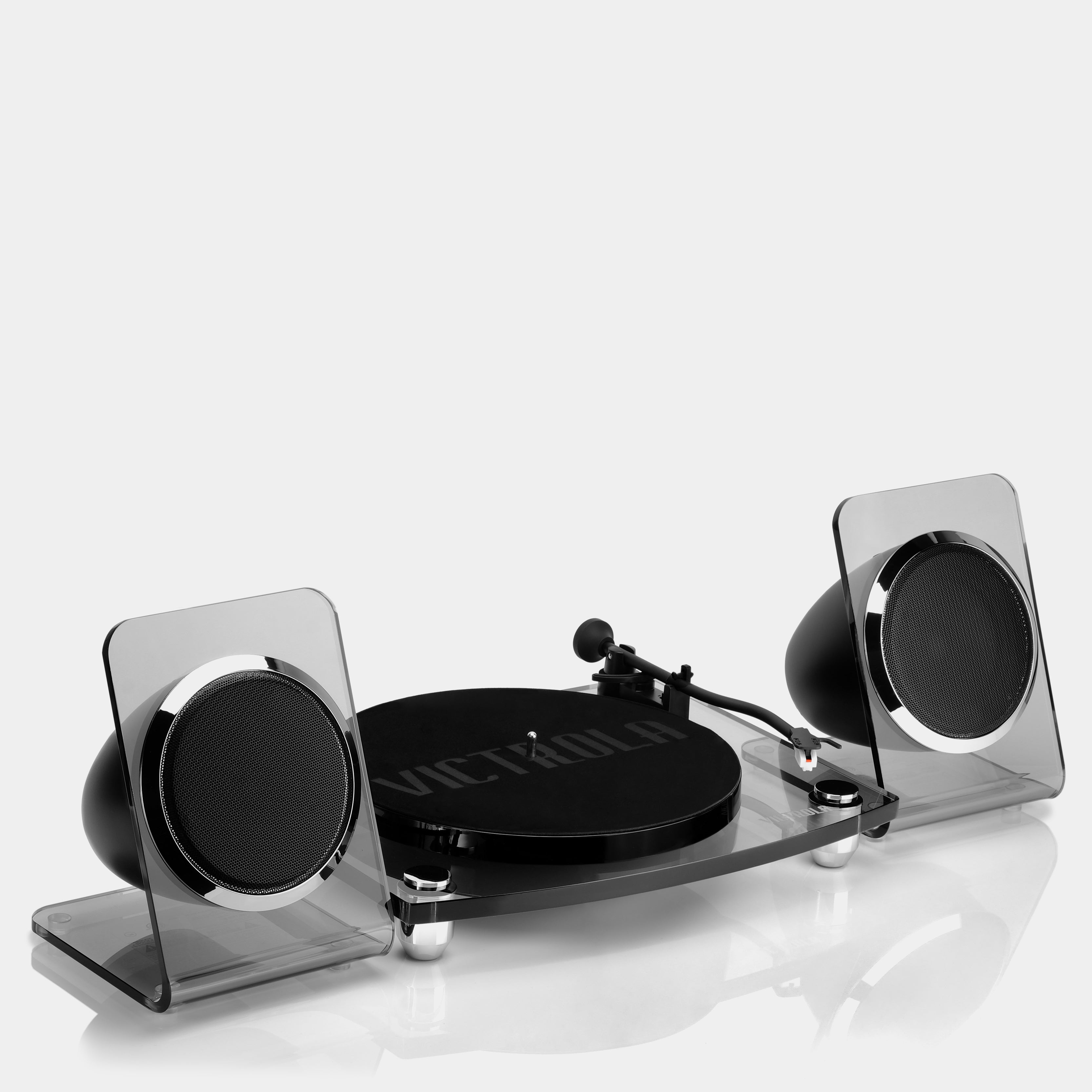 Victrola Acrylic Bluetooth Turntable and Wireless Speakers - Black