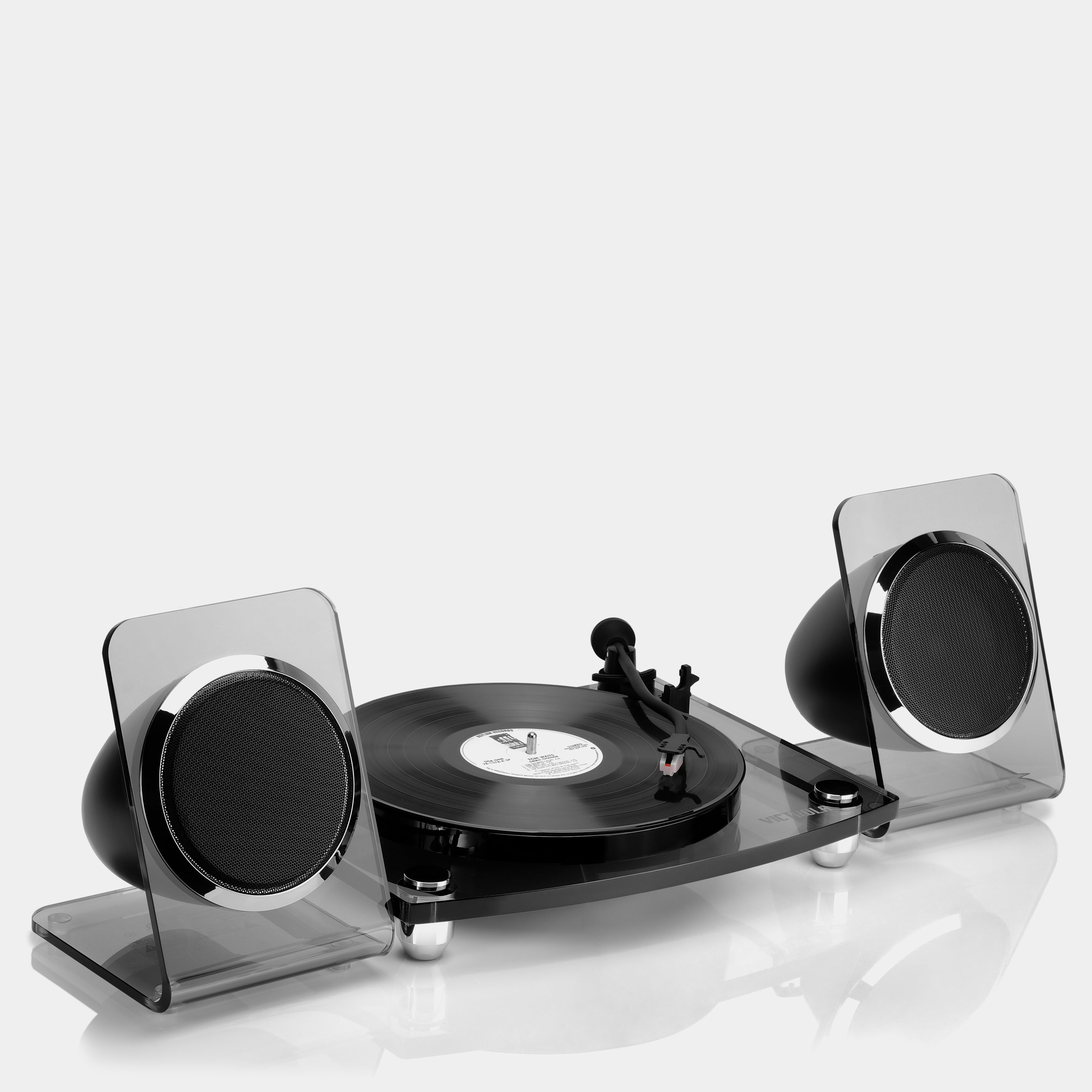 Victrola Acrylic Bluetooth Turntable and Wireless Speakers - Black