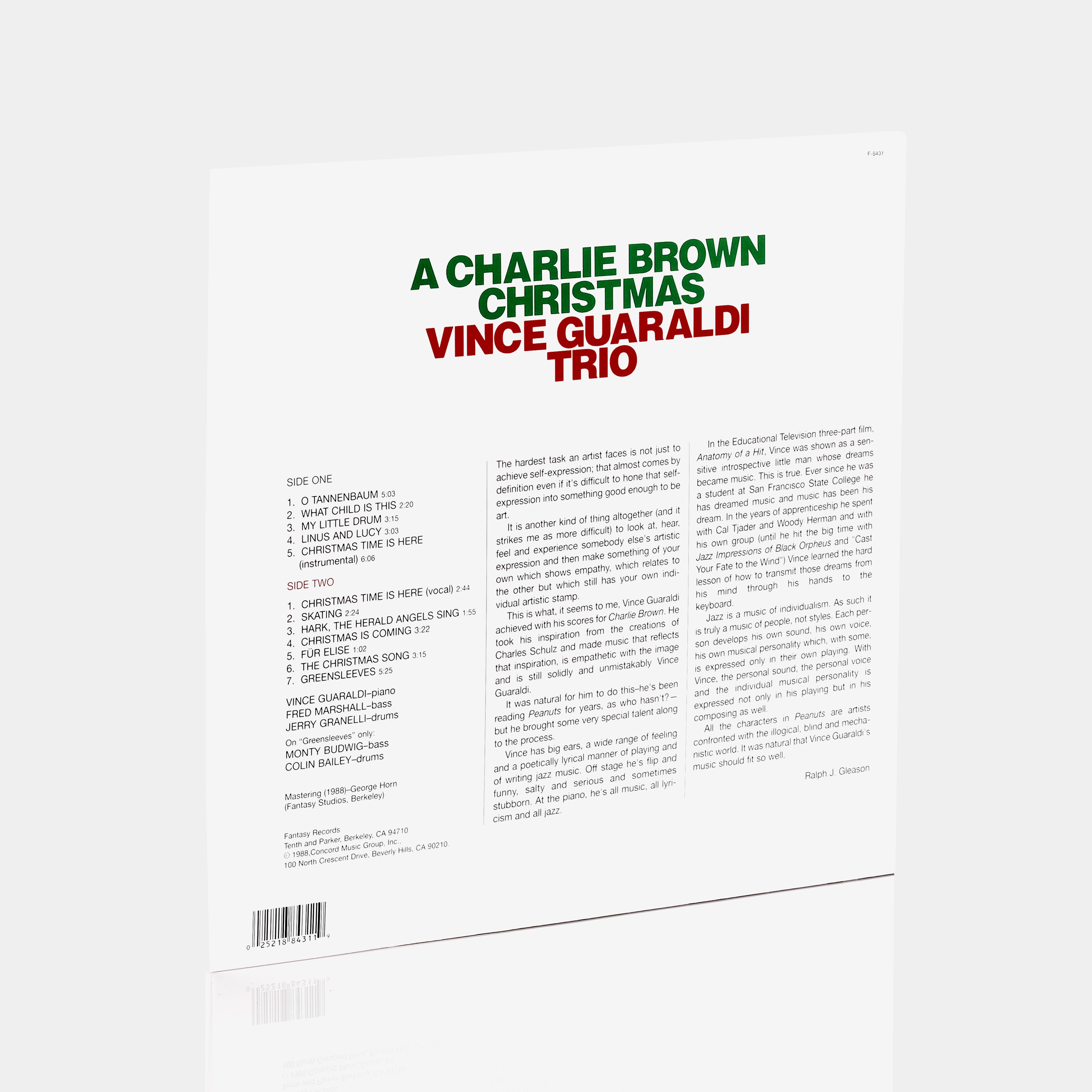 Vince Guaraldi Trio - A Charlie Brown Christmas LP Snowflake Picture Disc Vinyl Record