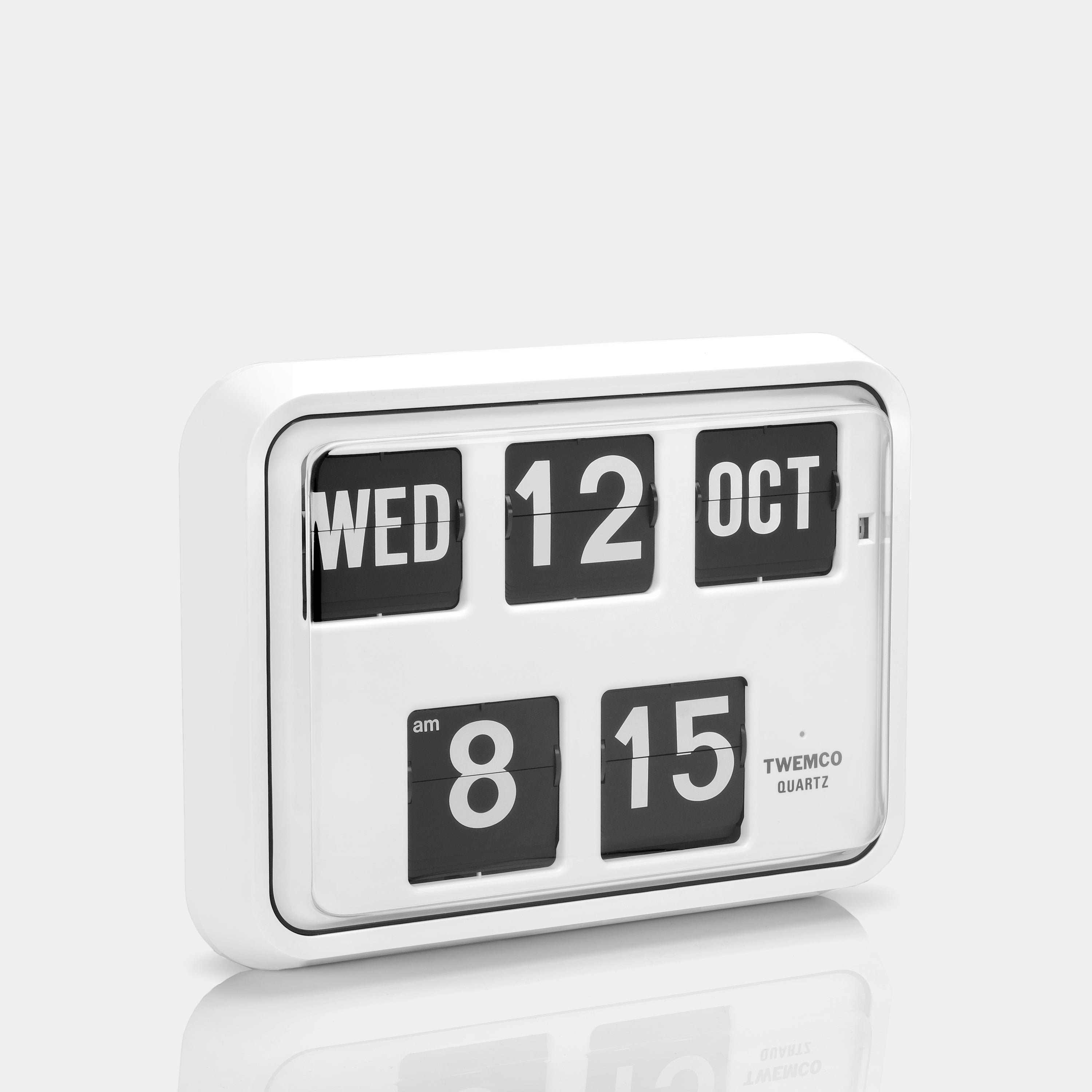 Twemco BQ-17 White Calendar Flip Clock