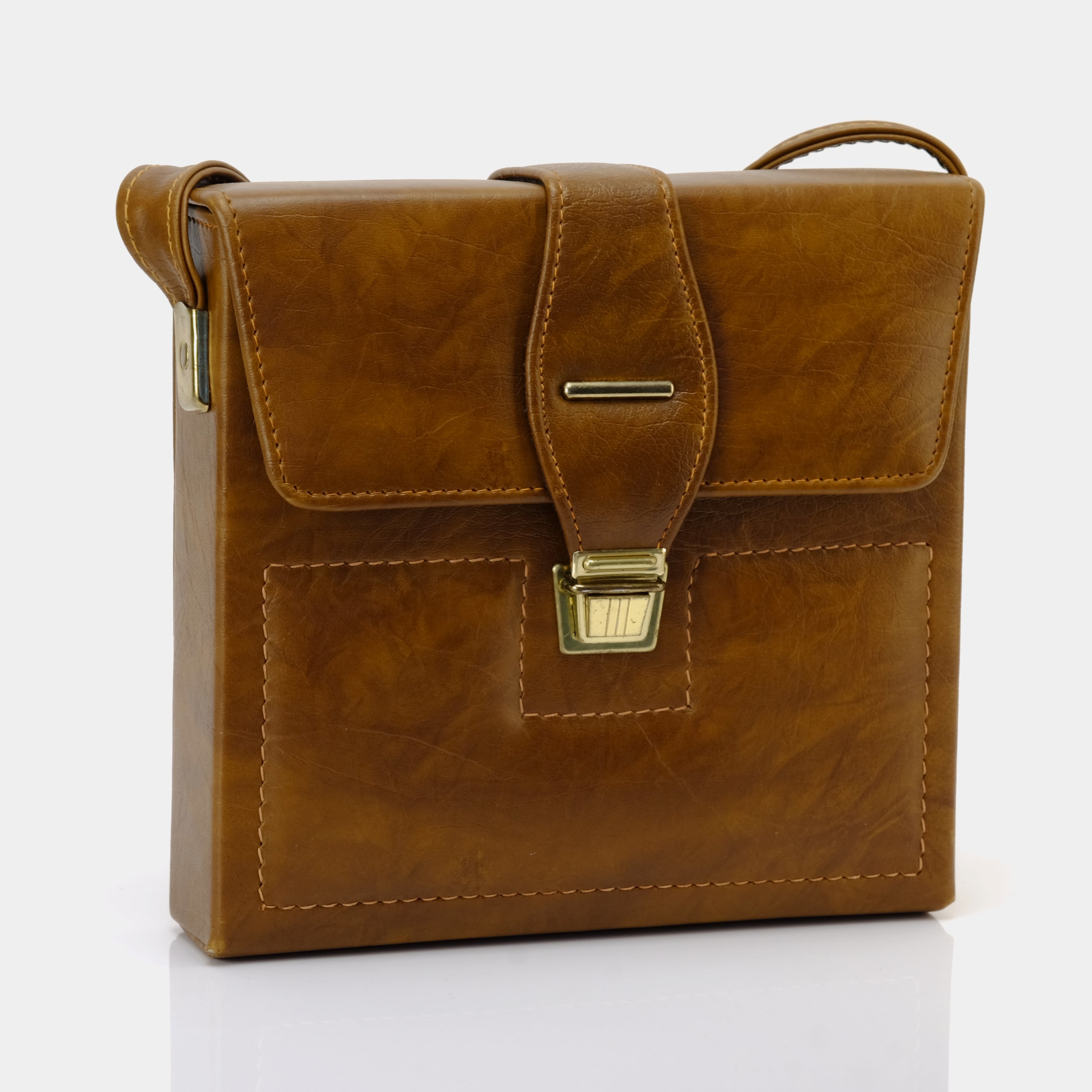 Brown Faux Leather Folding Instant Camera Case