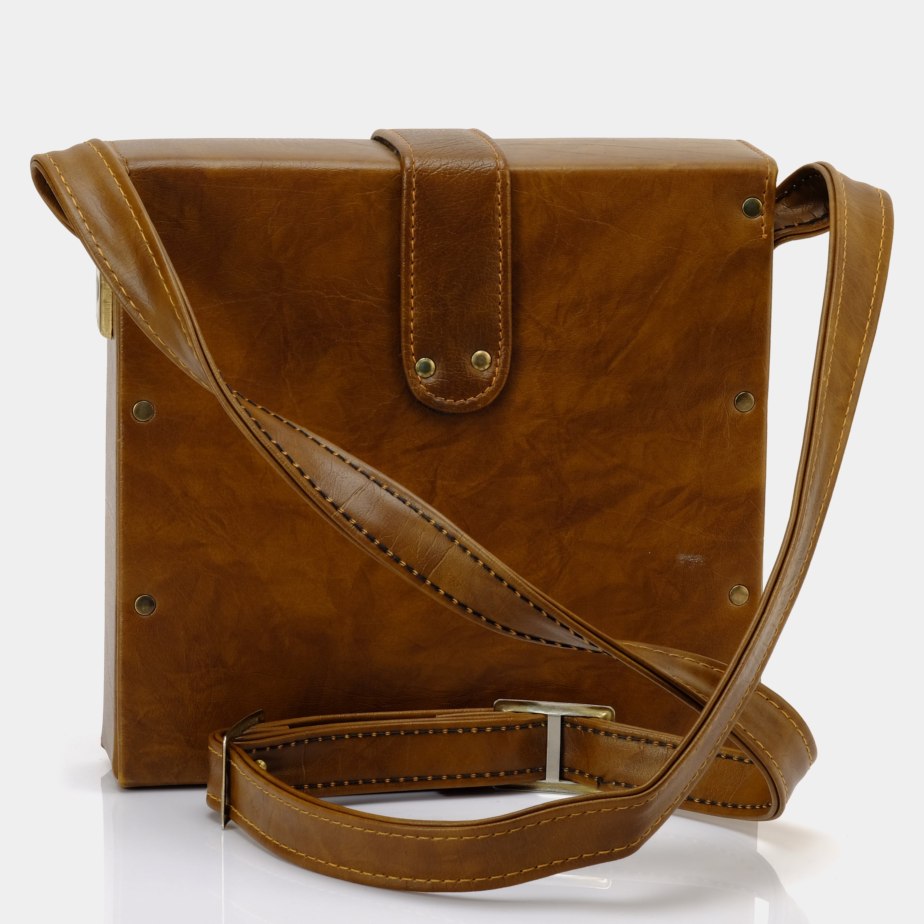 Brown Faux Leather Folding Instant Camera Case