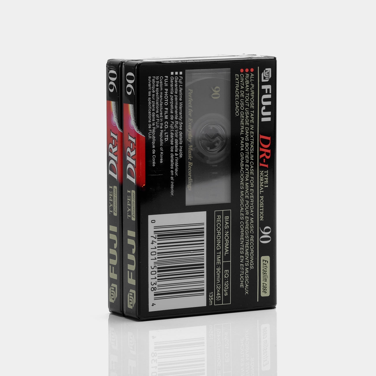 Fuji DR-1 Type I 90 Min Blank Cassette Tapes (2 Pack)