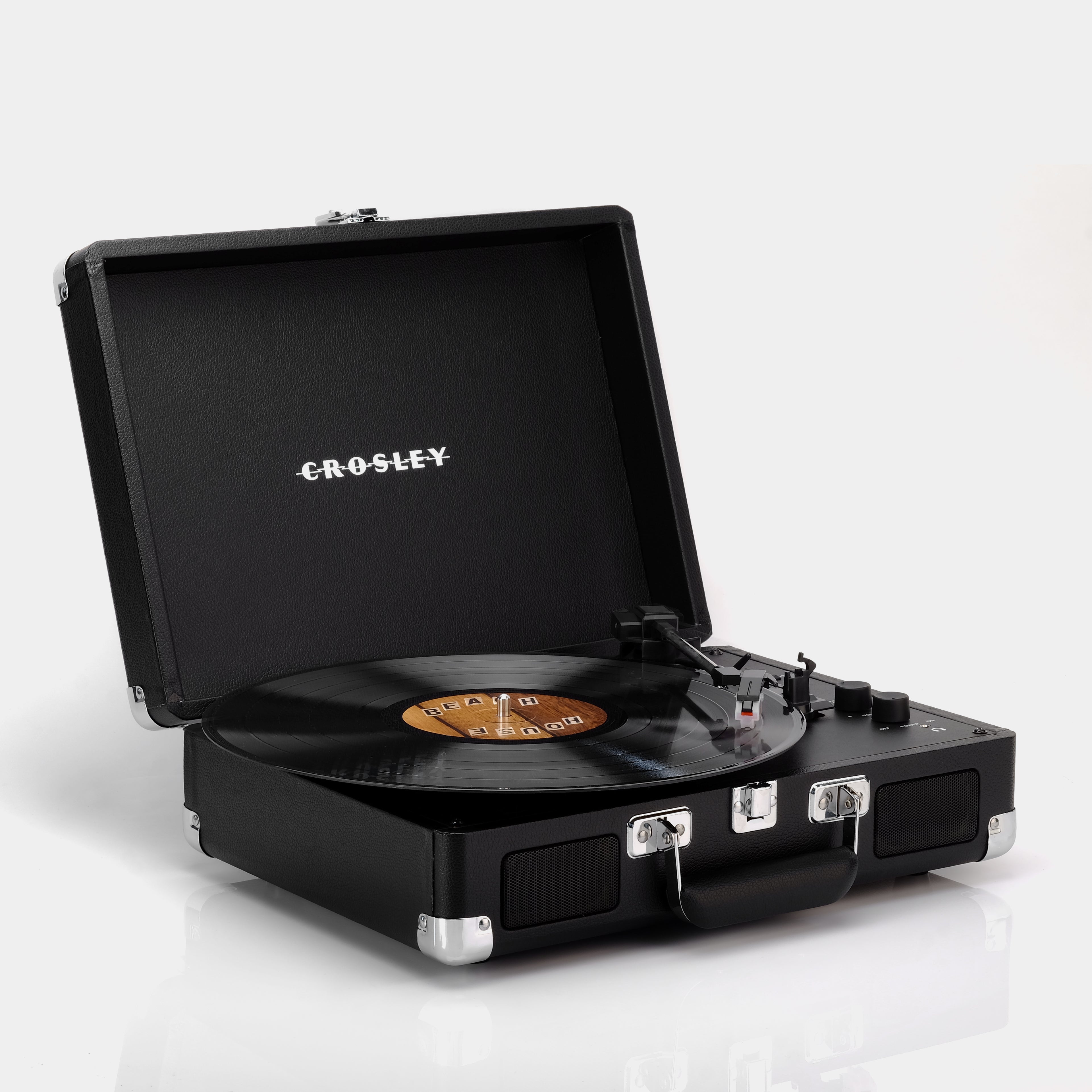 Crosley Cruiser Deluxe Black Portable Turntable with Bluetooth