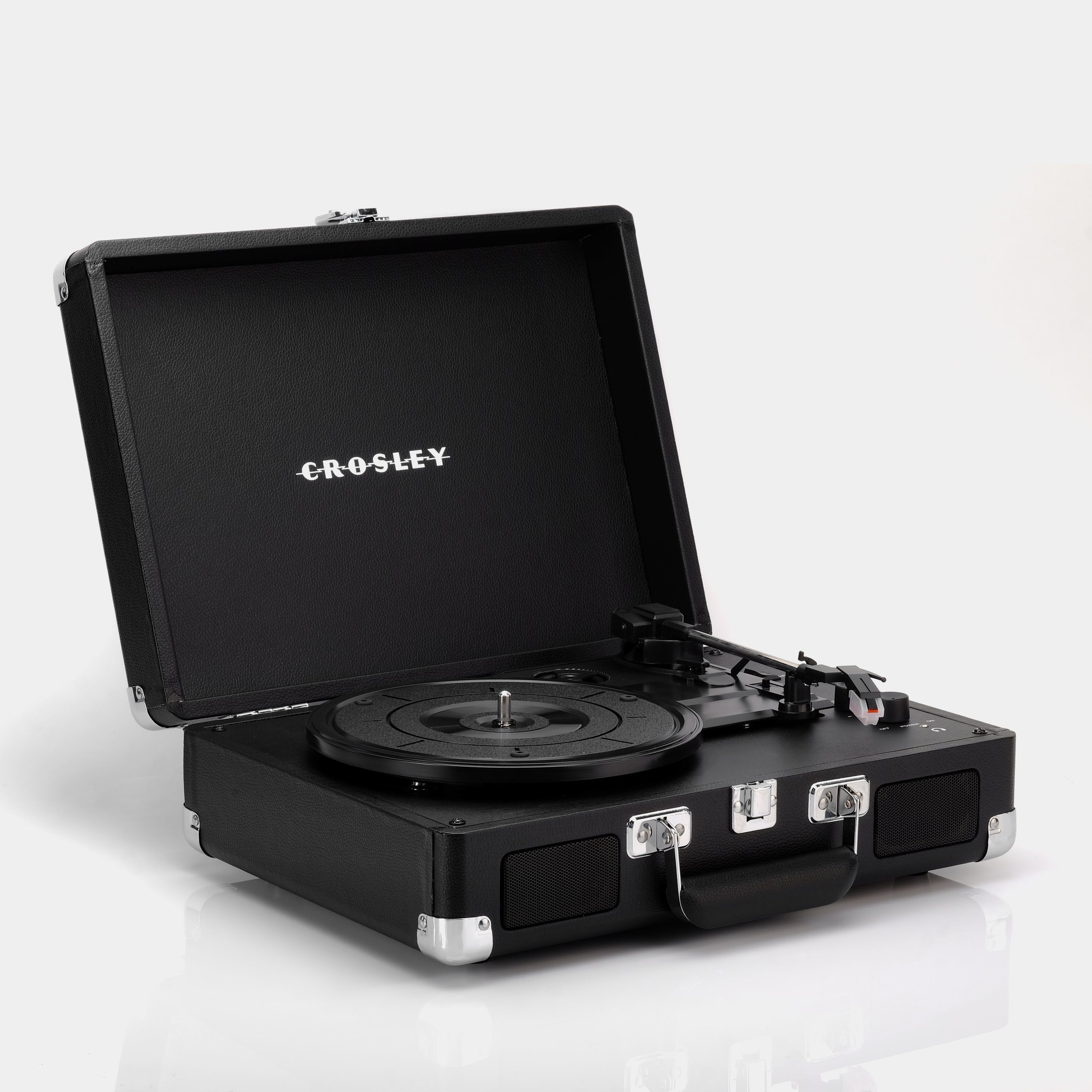 Crosley Cruiser Deluxe Black Portable Turntable with Bluetooth