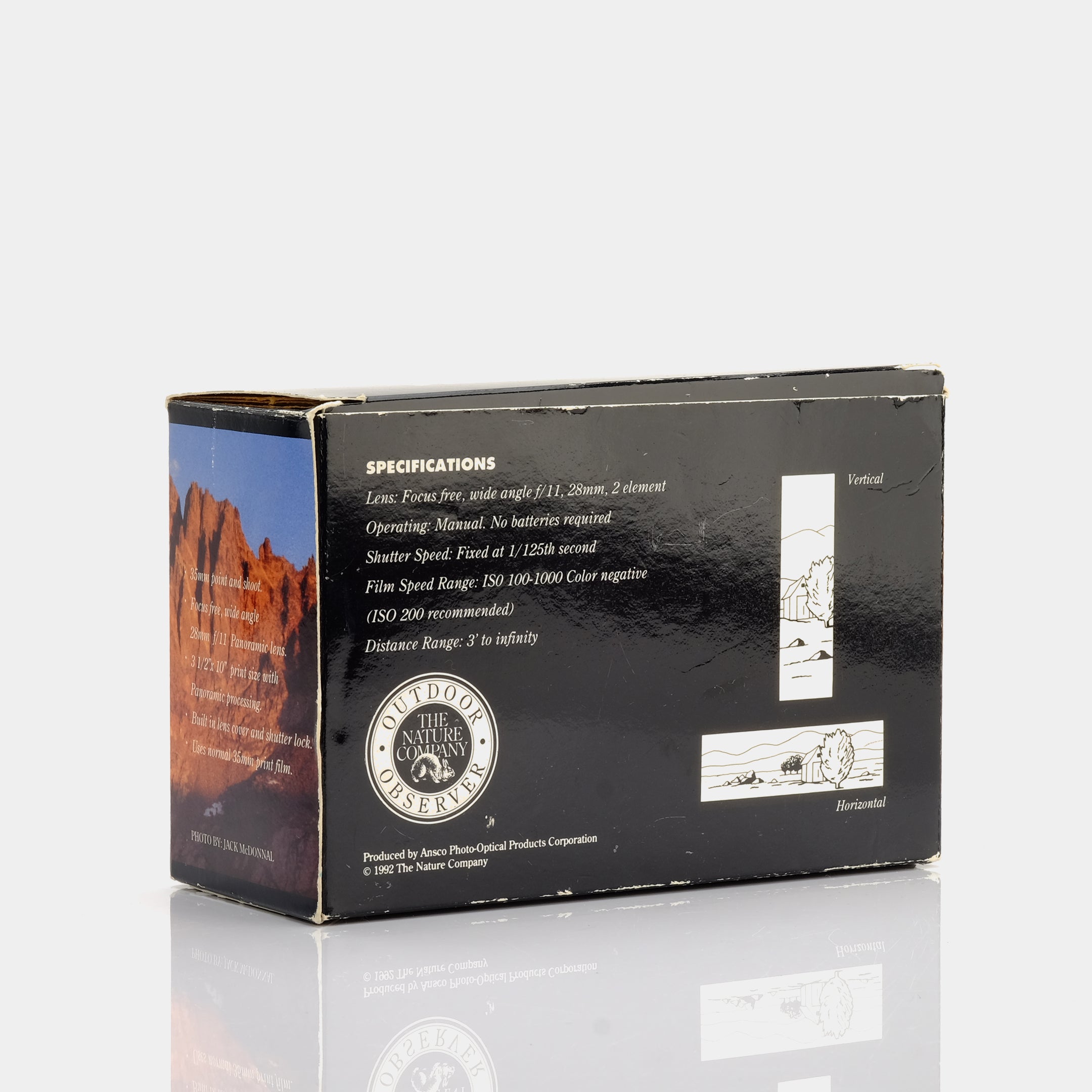 Ansco Pix Panoramic 35mm Point and Shoot Film Camera with Box