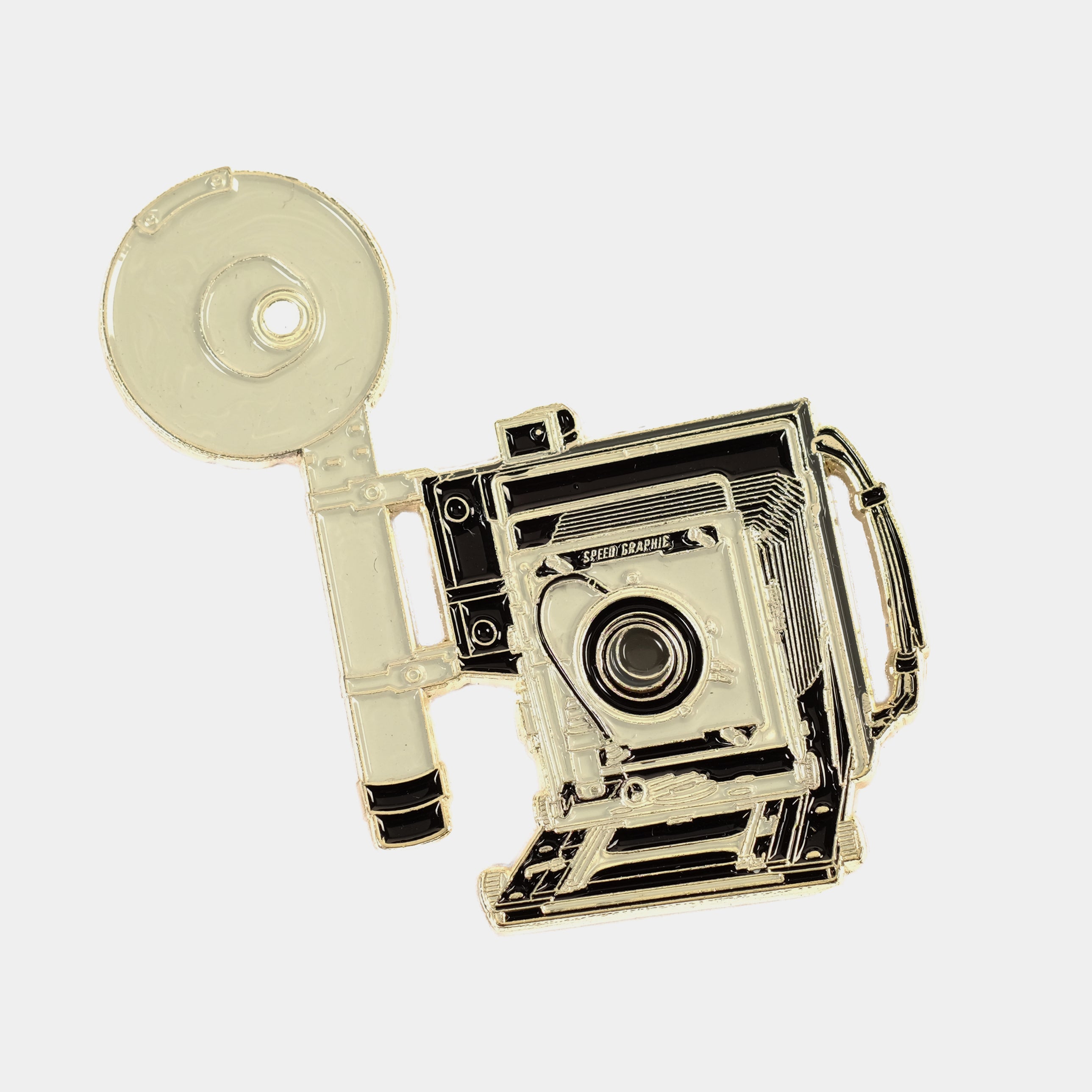Large Format Graflex Speed Graphic Camera Enamel Pin