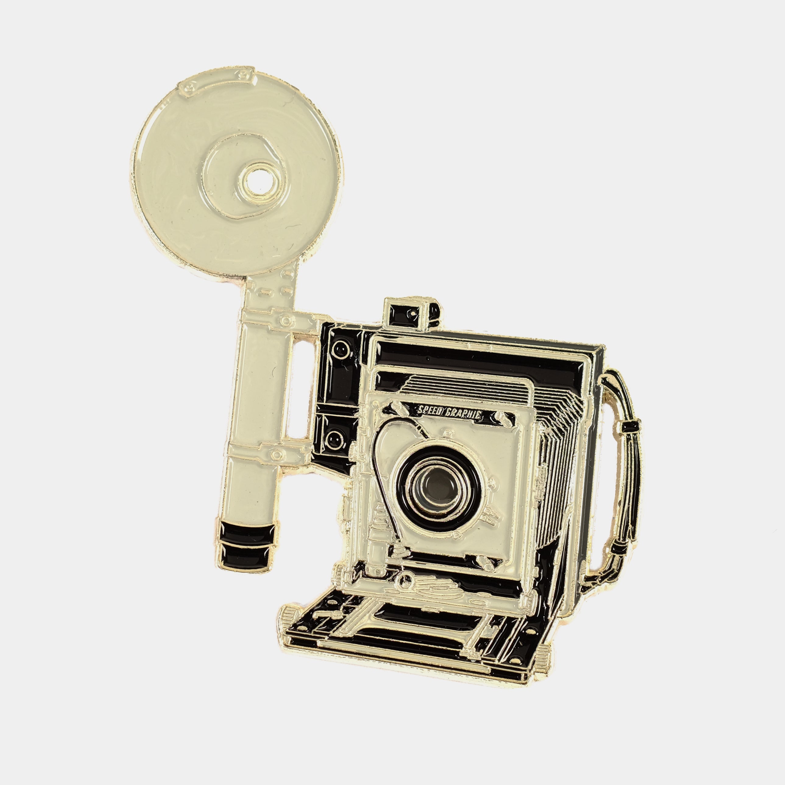 Large Format Graflex Speed Graphic Camera Enamel Pin