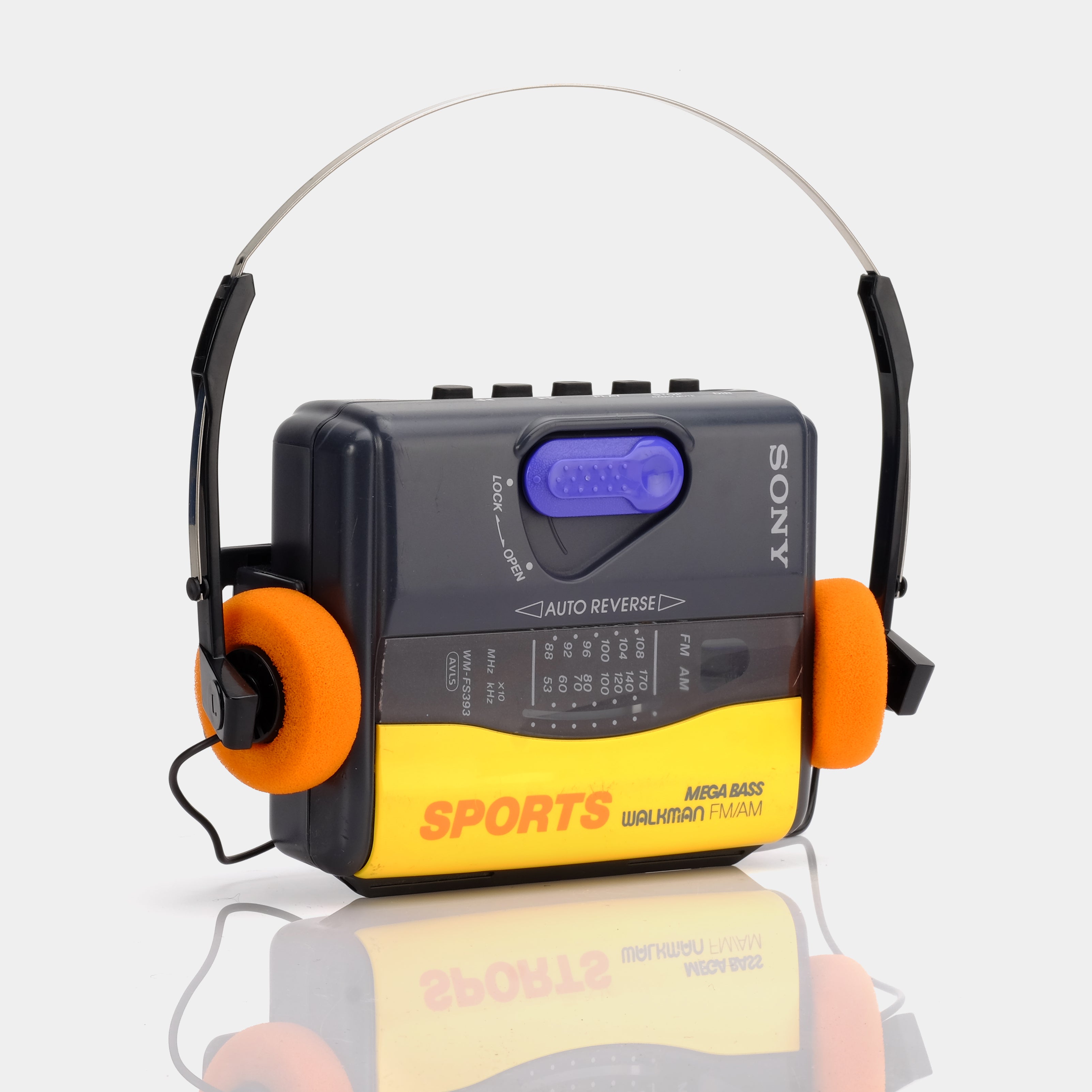 Sony Sports Walkman WM-FS393 Yellow AM/FM Portable Cassette Player