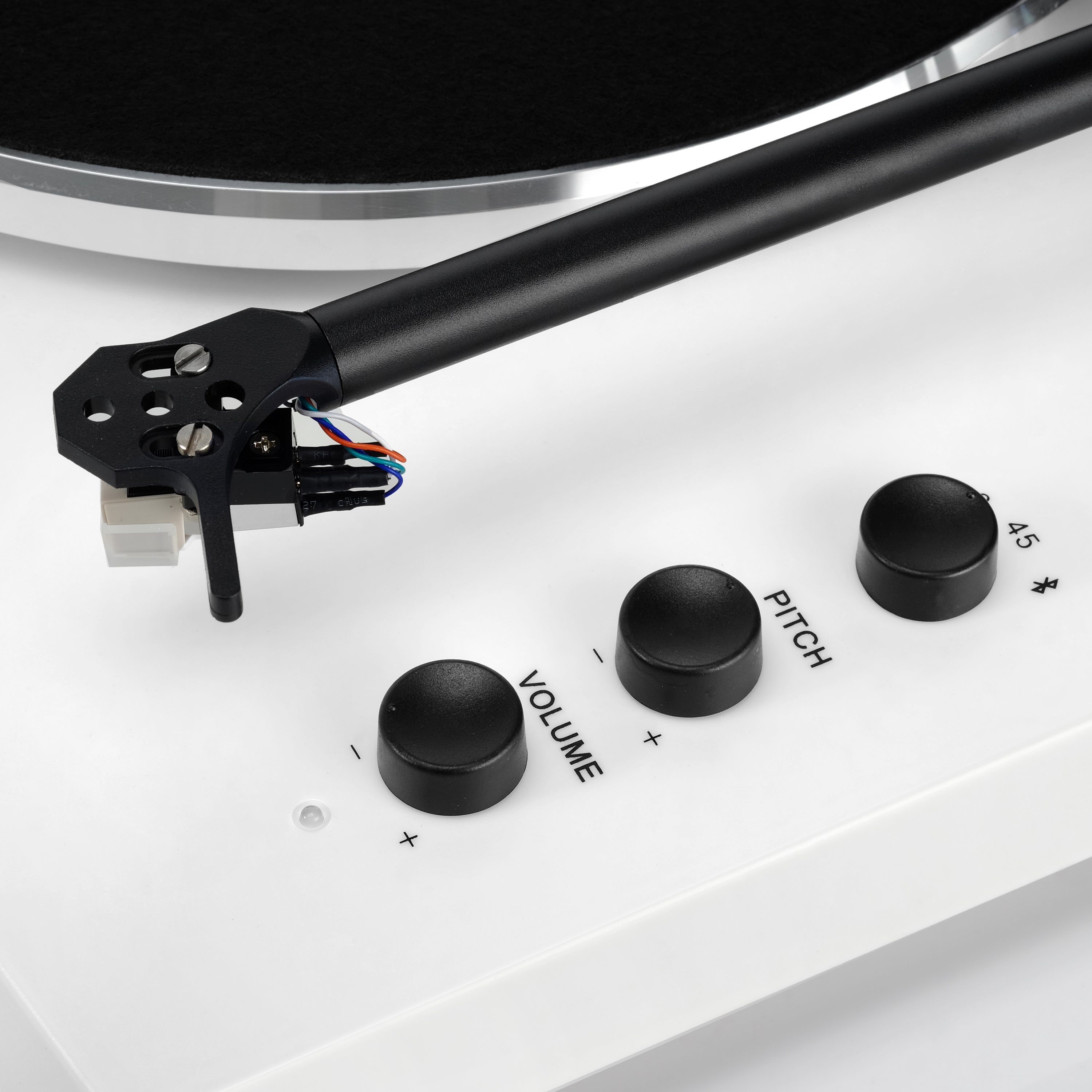 Crosley T150 White Turntable and Speakers
